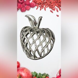 Elegant Silver Apple brooch
